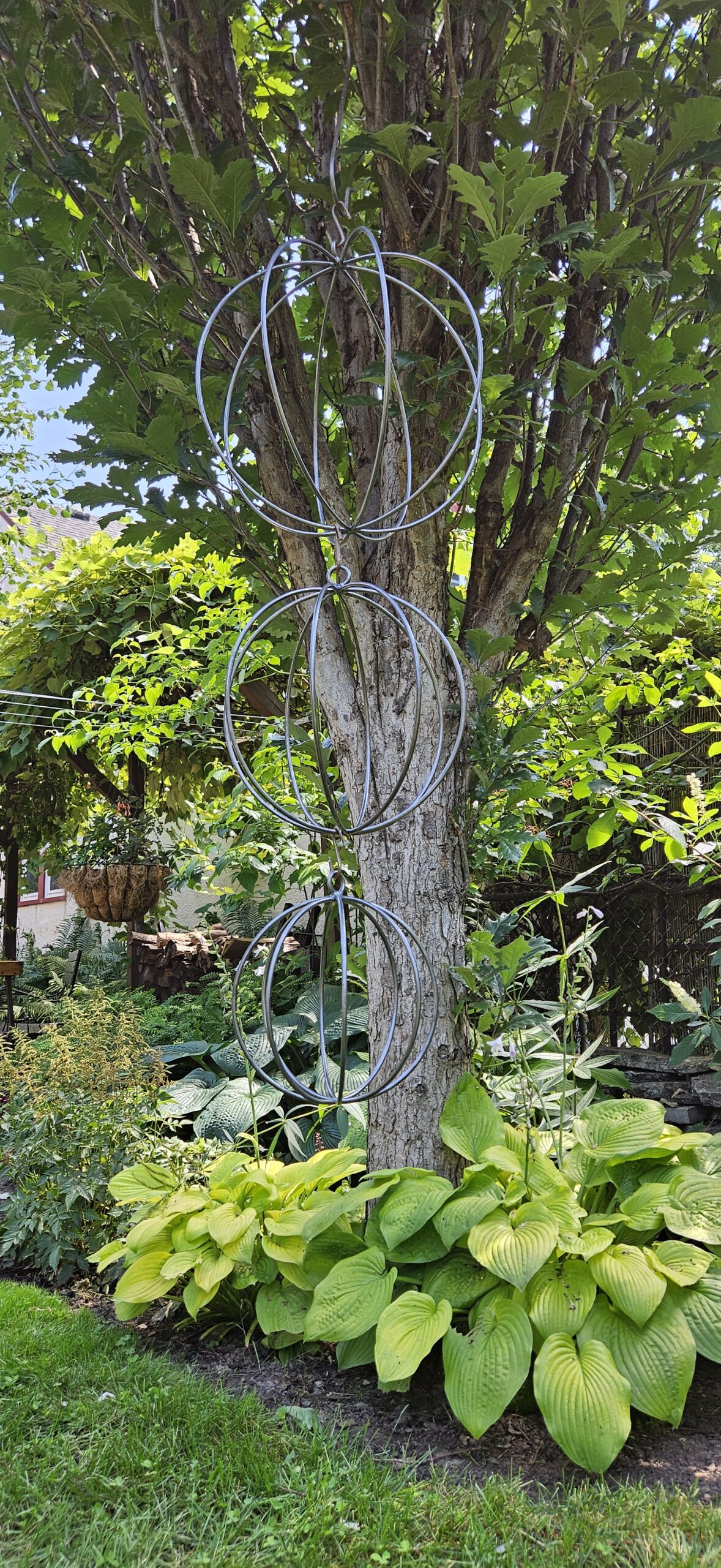 12" Hanging Steel Sphere - Image 2